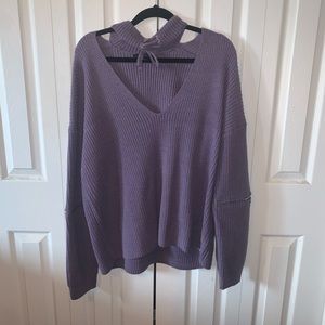 Oversized sweater with choker neck detail!